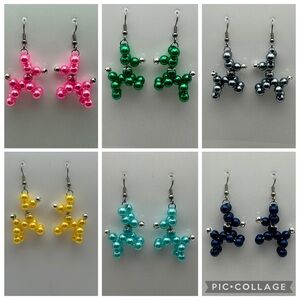Colorful Balloon Dog Bead Earrings